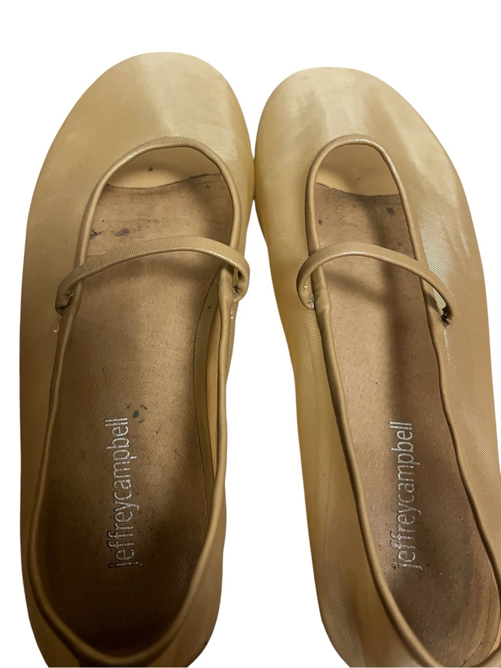 Jeffrey Campbell Swan Lake Sheer Mesh Mary Jane Ballet Flats Nude Beige Size 8 - Picture 6 of 11
